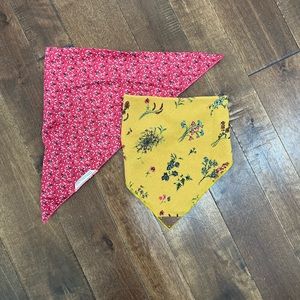 Dog Bandana Bundle Floral Pink and Yellow Medium-Large
